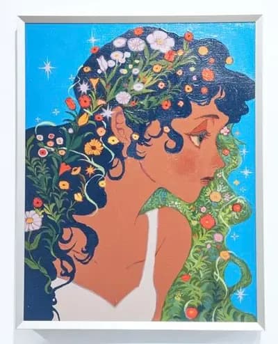 Original - Flower Temperature - Framed Art - Painting - A Dream of Swaying Floral Patterns (Lu Jiao Yin Art Store)