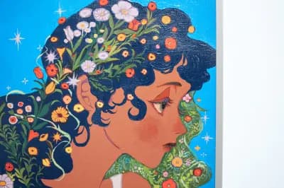 Original - Flower Temperature - Framed Art - Painting - A Dream of Swaying Floral Patterns (Lu Jiao Yin Art Store)