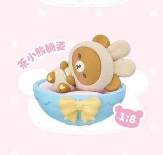 Rilakkuma - Chairoikoguma - Flocky Figure - Rilakkuma Cradle Baby Series Flocked Figure - Lying (LDCX) 1