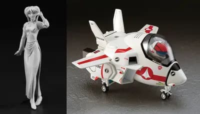 超時空要塞MACROSS - 鈴明美 - 蛋機系列 - VF-1J 女武神戰機 - 1/24 - 旗袍 (Hasegawa)